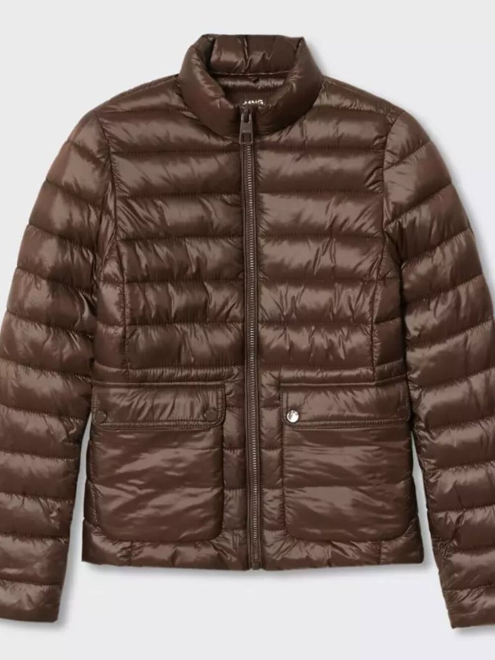 Mango Brown Fitted Lightweight Puffer
